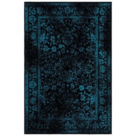Safavieh Adirondack Power Loomed Square RugBlack & Teal 6 x 6 ft. ADR108K-6SQ
